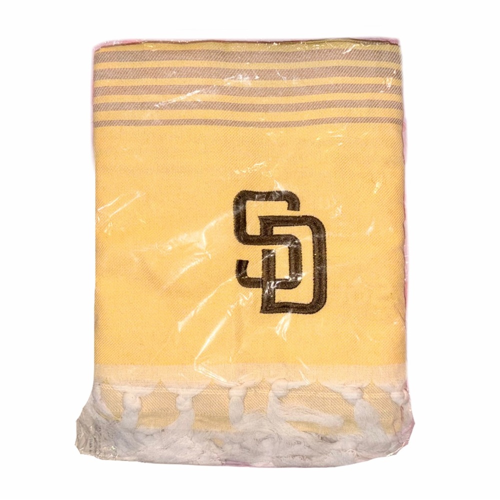 San Diego Padres Yellow & Brown Sandless Beach Towel Giveaway From 7-29-25